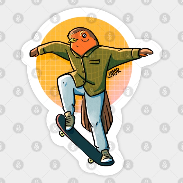 Skate Robin Sticker by jastinamor
